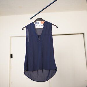 Midnight Blue Chiffon Top
